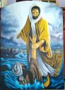 Ikona - Jezus wyciągający Piotra z morza - Świat Ikon Jadwiga Szynal